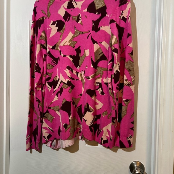 🦋 NWT Susan Graver Pink and Brown Patterned Sweater size xlarge - Picture 4 of 6
